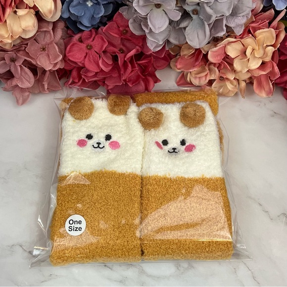 Whimsical Plush Animal Camel Brown Bear Over the Knee Socks - Picture 13 of 14